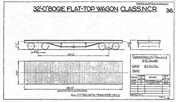 32ft 0in bogie flat-top wagon NCR class